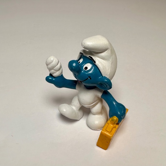 🩵 Vintage Smurf with Sore Thumb & Case - Picture 6 of 7